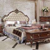 Italian Wood Bedroom Furniture Set, Luxury Royal Bed Room Furniture thumbnail-3