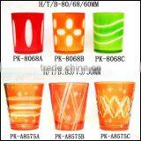 Aroma Scented Amber Colorful Cut to Clear Glass Candle Holder or Jar thumbnail-1