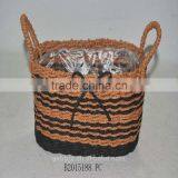 Handmade Woven Paper Rope Flower Pot With Handles thumbnail-2