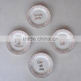 Porcelain Dessert Gold Decal Plate Set, Dish Plate thumbnail-3