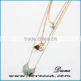 Wholesale Jewelry Gemstone Women Necklace,Natural Stone Pendant Necklace Jewelry, Turquoise Quartz Necklace Fashion thumbnail-5