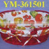 Willow Shopping Basket With Handle and Fabric thumbnail-1