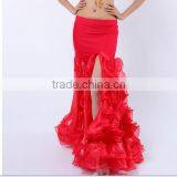 Egyptian Style Belly Dance Skirt With Ruffle Side Slit thumbnail-5