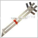 Kearing Brand, Metal Aluminum Slide Sewing Gauge, With Sliding Marker, Drow Scallops and Circles #5006A thumbnail-6