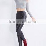 Best Selling Girl Warm Black PU Leather Pants Winter Trousers Customized thumbnail-3