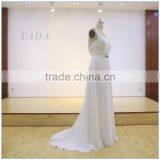 New Fashion Jewel Beaded Sleeveless Chiffon Weddings Bridesmaid Dresses Long thumbnail-2