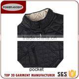 Slim Fit Black Stand Collar Lightweight Warm Short Quilted Padding Jacket For Women thumbnail-3