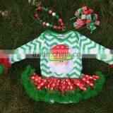 HOT!!! Baby Christmas Santa Rompers With Tutu Dress Long Sleeve Chistmas Romper With Chunky Necklace Set thumbnail-1