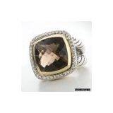 Sell D.Y. Sterling Silver Smoky Quartz Diamond Ring thumbnail-1