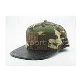 Custom Camo Snapback Army Baseball Caps Embroidered With Leather Patch Logo thumbnail-1