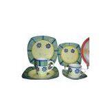 Sell 30pc or 20pc Stoneware Hand-Painted Dinner Set thumbnail-1