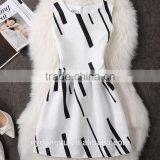 Stripe Geo t w Women Printed A Line Dress/sym Rose Multi Design Sleeveless A Line Dress Skirt