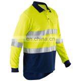 OEM Service High Visibility Long Sleeve Reflective Safety Polo Shirt Custom thumbnail-5