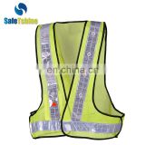 high quality bright warning vest with LED lighting