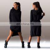 New Style Women Irregular Hooded Long Sleeve Casual Sweater Dress Loose Blouse Sweatshirts thumbnail-3