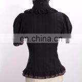 Steampunk Victorian Gothic Short Sleeves Shirt With Jabot Collar thumbnail-4