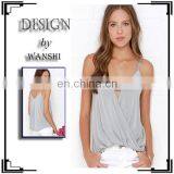 Fashion V-neck Design Images of Ladies Casual Tops for Women 2016