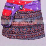 Trivial Print Cotton Fabric Gypsy Wrap Around Skirt With Bag Belt HHCS 140 A thumbnail-2