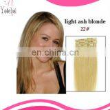 Hot sale factory cheap price super high quality 100% human remy blond clip hair extension