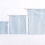 Stripe Cotton Linen Drawstring Candy Storage Bag Eco Gift Pouch thumbnail-5