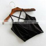 Close Out One Dollar Summer Custom Logo Modal Sleeveless Black for Girls Spaghetti Basic Crop Top thumbnail-5
