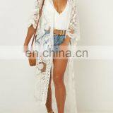 Оптовая белая кружевавая пляжная одежда для женщин - пляжная плащ thumbnail-6