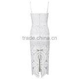 Summer Dress Hot Selling 2015 New Women Elegant and Sey White Lace Evening Party Bandage Dress Bandage Bodycon Women Wearing thumbnail-2