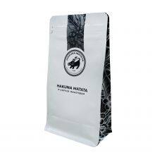 Package 12oz Resealable Box Pouch Coffee Bag With Valve Flat Bottom Zipper Spot UV Matte White Coffee Bag Food Storage Packaging thumbnail-5