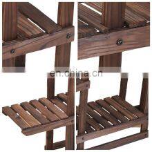 Wooden Plant Stands Flower Rack Plant Stand Multifunctional Wood Shelves Storage Rack Bookshelf W/Hollow-Out Rack Bonsai Display thumbnail-3