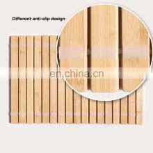 Popular Hand Made Anti-slip Bathroom Shower Mat Natural Bathroom Floor Mat Home and Hotel Bamboo Bath Mat in Square Shape thumbnail-5