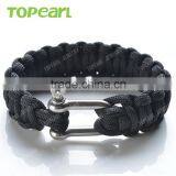 Outdoor Paracord Survival Bracelet Paracord with Stainless Steel Shackle Bracelet MEB212