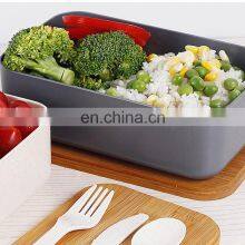 Environmentally Friendly Take Away Lunch Packing Boxes With Utensil Bamboo Lids School Lunch Box for Kids thumbnail-2