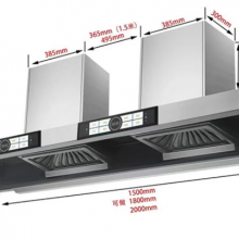 Top Suction Commercial Catering, Rural Firewood and Soil Stove, Large Suction Range Hood, Stainless Steel Cover, (Wechat:13510231336)