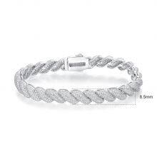 18K Plated Cuban Bracelet 5A Grade Zircon Simple Luxury Jewelry For Girlfriends Lovers Christmas Valentine Birthday Gift thumbnail-5