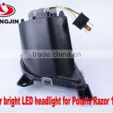 Chrome and Black Led Headlight for Polaris Razor 1000 ATV UTV thumbnail-5