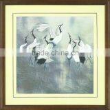 Silk Handmade Embroidery of Cranes for Home Decoration thumbnail-1