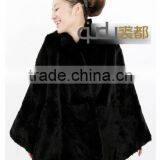 QD20058 Sheared rabbit fur poncho woman's apparel QIUDU FUR