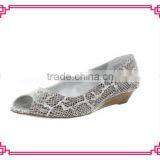 Simple Design Peep Toe Wedge Low Heel Women Shoes thumbnail-1