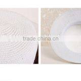 QXSH0056 White Straw Hat With Bowknot Cloche Fedora Summer Women Beach Hat thumbnail-4