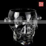 Blown Manufacture Brainfreeze Glass Skull Ice Bucket With Handle Clear Home Barware Decoration Unique Model thumbnail-1