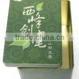 Green Packaging Metal Tea Tin Box Double Cover Caddy