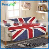 Popular UK&USA Flag Printed 100% Fleece Baby Blanket Microfiber Blanket Wholesale