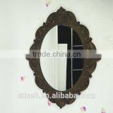 Shabby Chic Metal Antique Wall Mirror in Oval Shape thumbnail-2