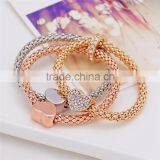 Factory Wholesale Environmental Zinc Alloy Full Created Diamond Heart Pendant Charm Bracelet Supplier's Choice thumbnail-2