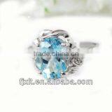 New Arrival Fashionable Blue Topaz 925 Sterling Silver Gemstone Ring thumbnail-1