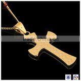 ATHENAA Fashion Christian Religious Jewelry Gold Plated Jesus Copper Cross Pendant thumbnail-2