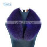 Large Violet Fox Fur Shawl Collar for Ladies Winter Warm