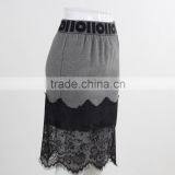 F5S43020 New Design Eyelash Lace Hem Skirt Women Fashion Fleece Midi Skirt thumbnail-2
