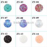 12mm Flat Back Resin 50pcs/lot Electroplated Druzy Cabochons Wholesale thumbnail-2