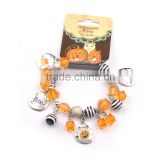 2014 hot sale Halloween jewelry pumpkin bead bracelet